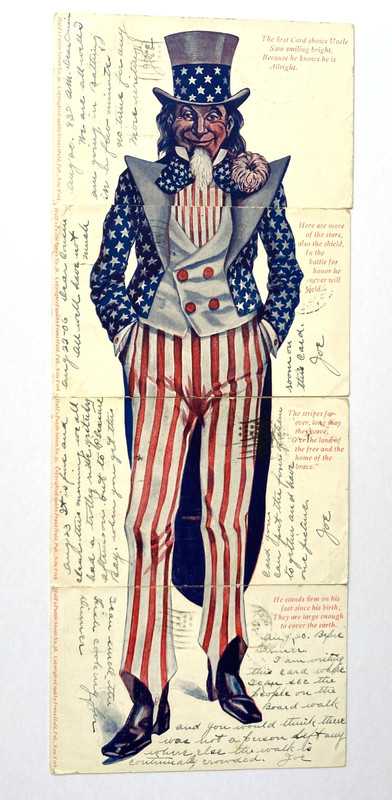 Uncle Sam Patriotic Huld Puzzle Postcards Single Mailer Receiver Complete Set 4