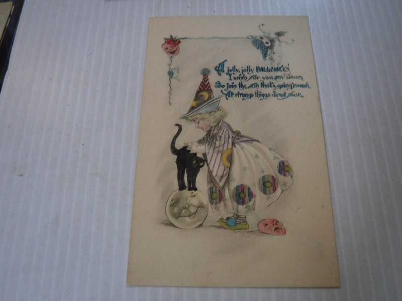 ANTIQUE GARTNER & BENDER HALLOWEEN POSTCARD DIVIDED PAINTED CARD POSTED RARE