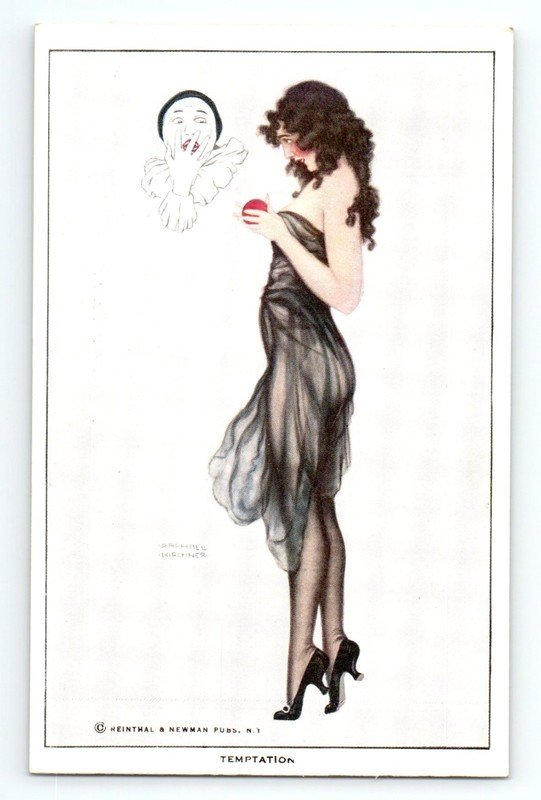 Set of 8 Art Nouveau Raphael Kirchner Postcards Alluring Woman RARE