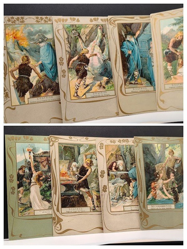 Set of 8 Vintage Raphael Tuck & Sons Postcards ~ Richard Wagners opera Siegfried