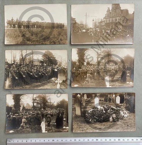 WW1 German POW Photo Postcard Group Funeral Bramley Camp & Reading Berkshire