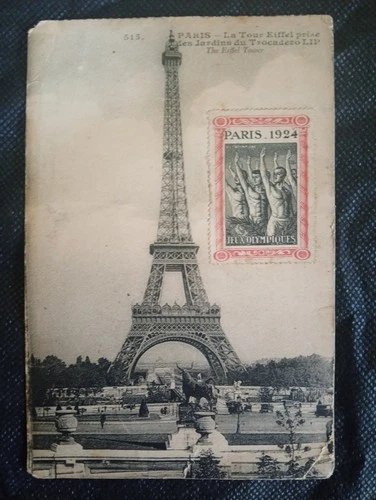 1924 Paris Olympics Postcard Signed by Ernesto Fígoli to Antonio Campolo