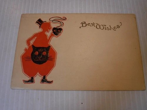 VERY RARE UNKNOWN PUB HALLOWEEN POSTCARD unposted embossed RARE