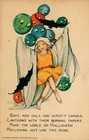 HALLOWEEN POSTCARD SAMUEL SCHMUCKER, RAPHAEL TUCK & SONS, "BATS & OWLS. . ."