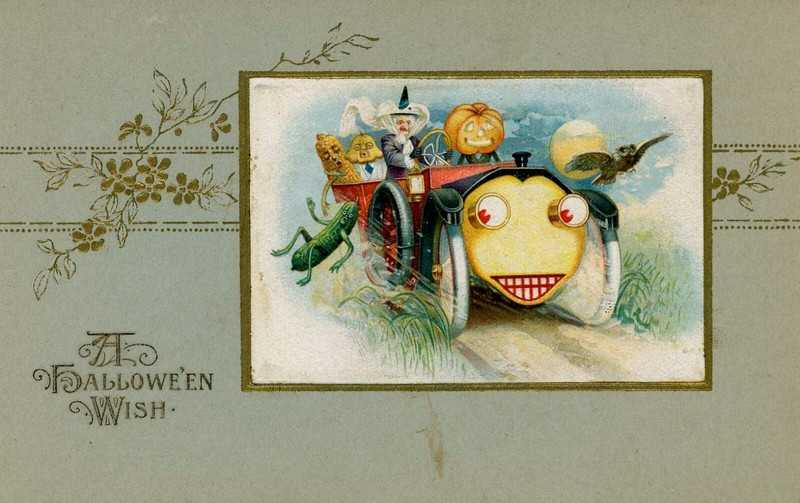VINTAGE HALLOWEEN POSTCARD, A HALLOWEEN WISH, SAMUEL SCHMUCKER, JOHN WINSCH
