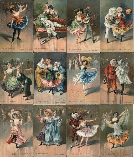 Postcard Oilette Tuck At the Carnival Series 117 Complete Set of 12
