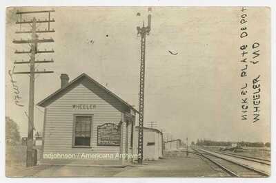 WHEELER, Ind. ~ Nickel Plate Railroad depot ~ 1910 RPPC postcard, Indiana