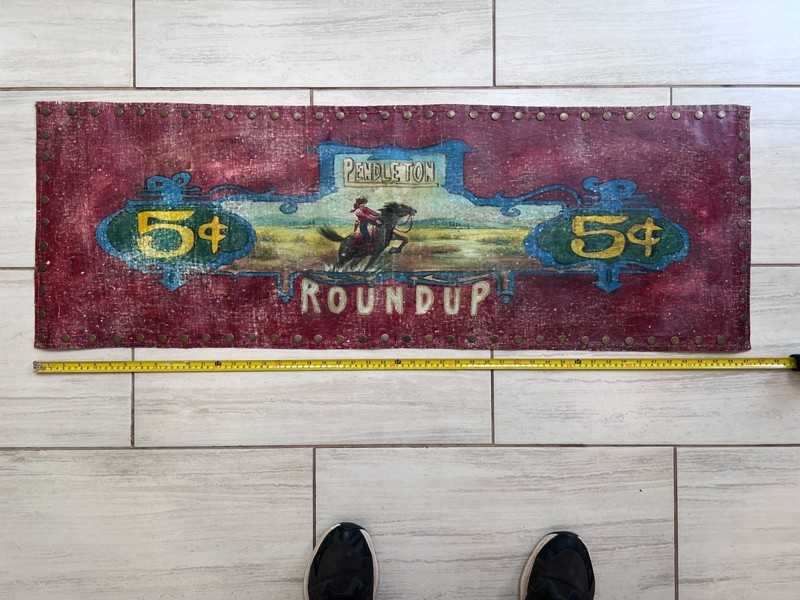 Vintage Western Pendleton Rodeo Roundup Banner 48"