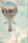 Vintage Souvenir d'Odessa Ukraine Embossed Postcard 1900s Hot Air Baloon