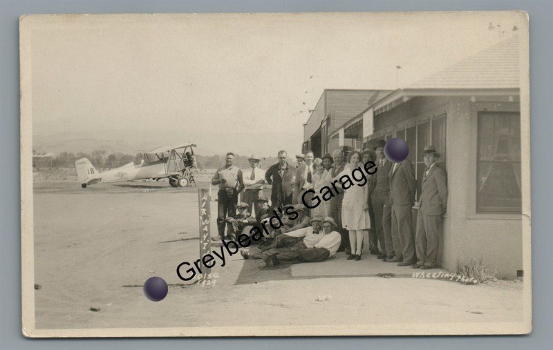 RPPC Aviation Airport Air Way Inn BOISE ID Idaho Real Photo Postcard