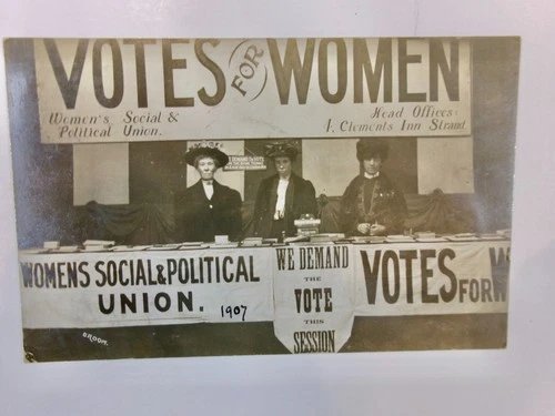 Spectacular RPPC Votes for Women Suffrage Display with Banners, Literature, Etc.