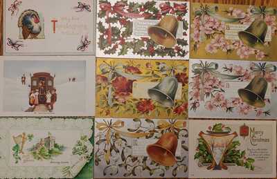 1000 Vintage Holiday & Greeting Postcards- Early 1900s- 1940's +/- Mint to Good