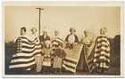 1918 RPPC 7 WOMAN 2 CHILDREN US FLAGS ALL ID'ED PATRIOTIC PEACE DAY END OF WWI