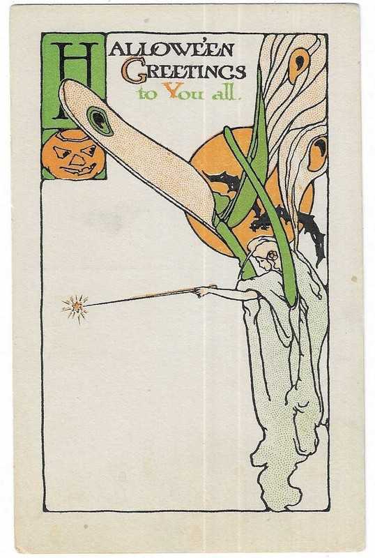 Pink Perfection Fairman Co. Halloween Postcard "Halloween Greetings to you all"