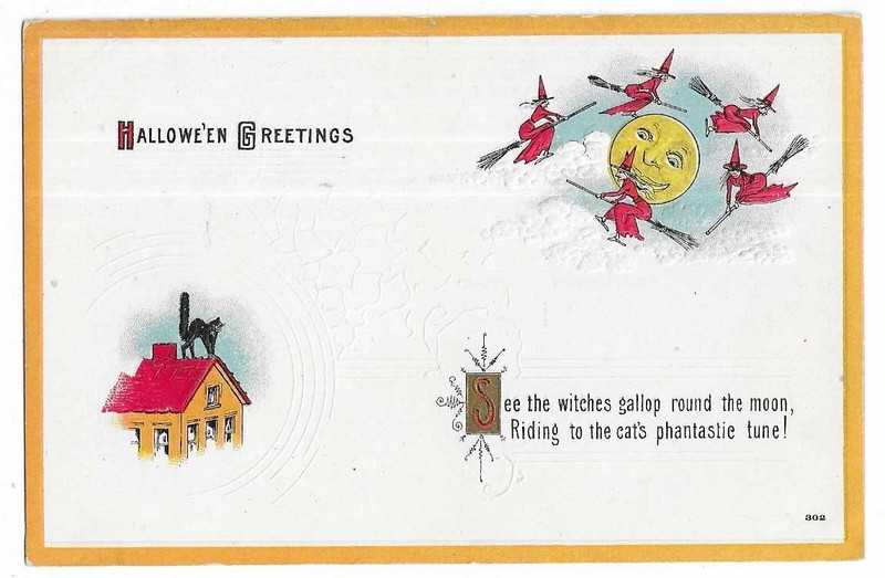 S A S Halloween Postcard "See the witches gallop...."