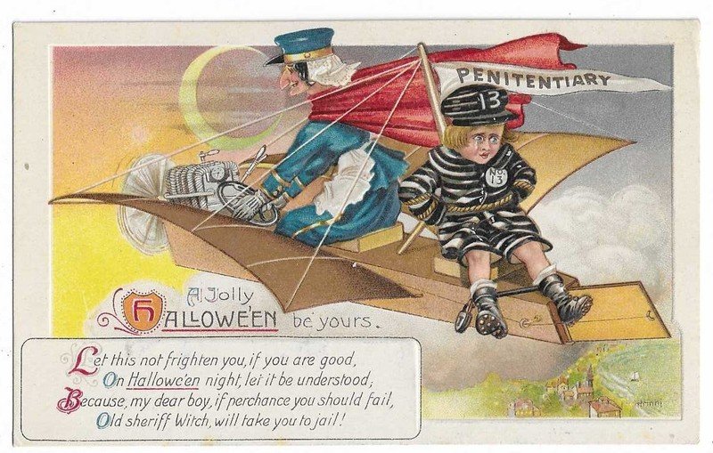 Halloween Postcard "Let this not frighten you...."