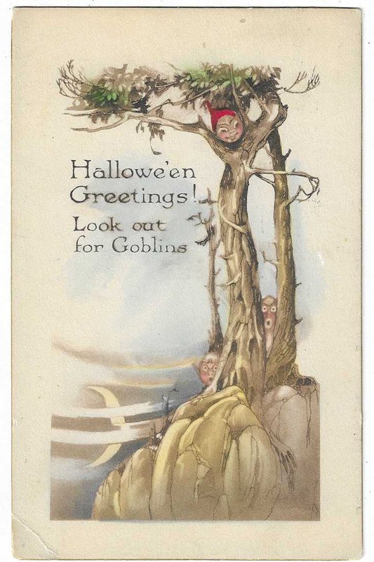 Gibson Art Co. Halloween Postcard "Look out for Goblins"