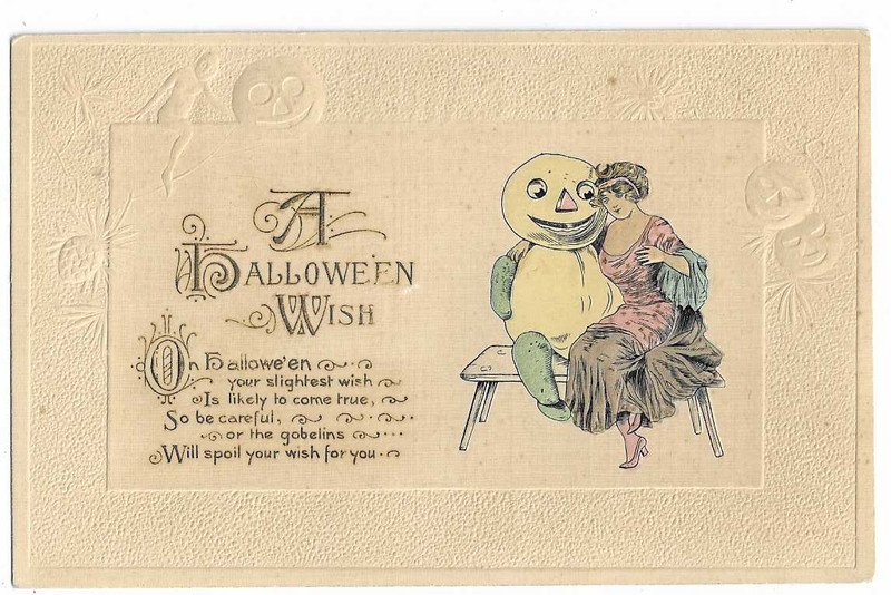 Winsch Halloween Postcard "On Halloween your slightest wish..."