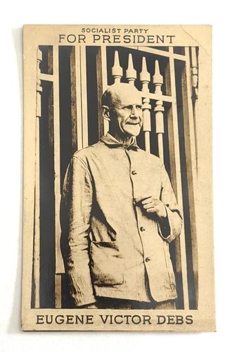 Rare 1920 Eugene V. Debs For President Socialist Convict RPPC Political Postcard