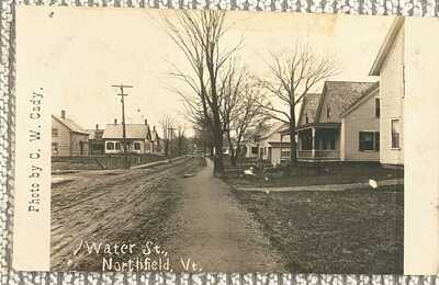 Northfield, Vt. A 1908 Real Photo of Northfirld's Water Street in Vermont. 