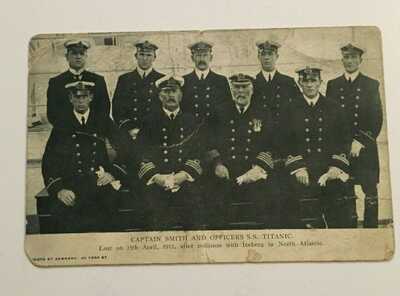 Vintage Postcard: Officiers of the S.S. TITANIC, circa: 1912-13