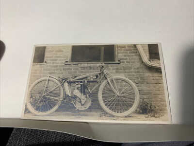 Antique Real Photo Postcard / RPPC: Pre 1920 Excelsior Racing Motorcycle   #45