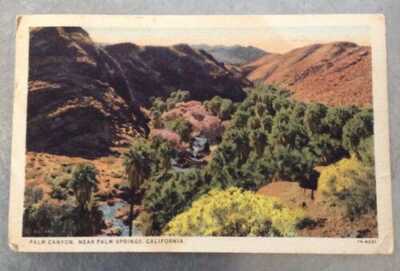 Agnes Pelton (1881-1961) Signed Postcard Palm Canyon, California Posted