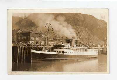 Real Photo Postcard S.S. Catala Union Steamship Anyox B.C.