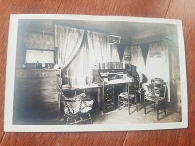 c 1908 University of Illinois Dorm Room Champaign Real Photo Postcard RPPC