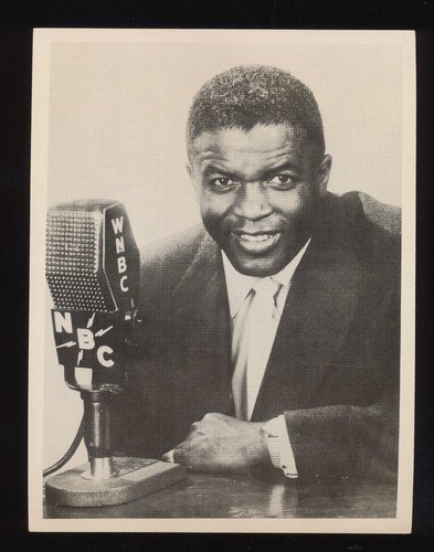 Jackie Robinson 1950's WNBC Jumbo Postcard Photograph Photocard 6x7 1/2