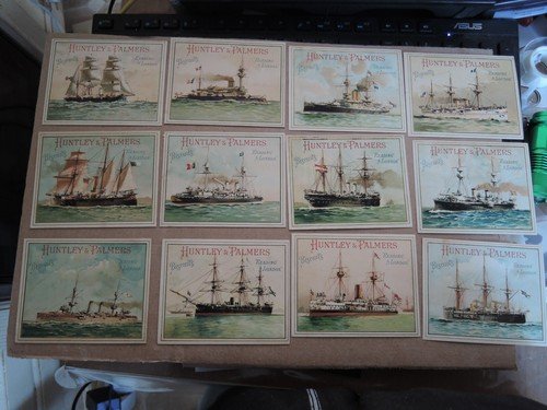 HUNTLEY & PALMER-FULL SET- WARSHIPS OF NATIONS 1900 (P12 CARDS) ALL SCANNED