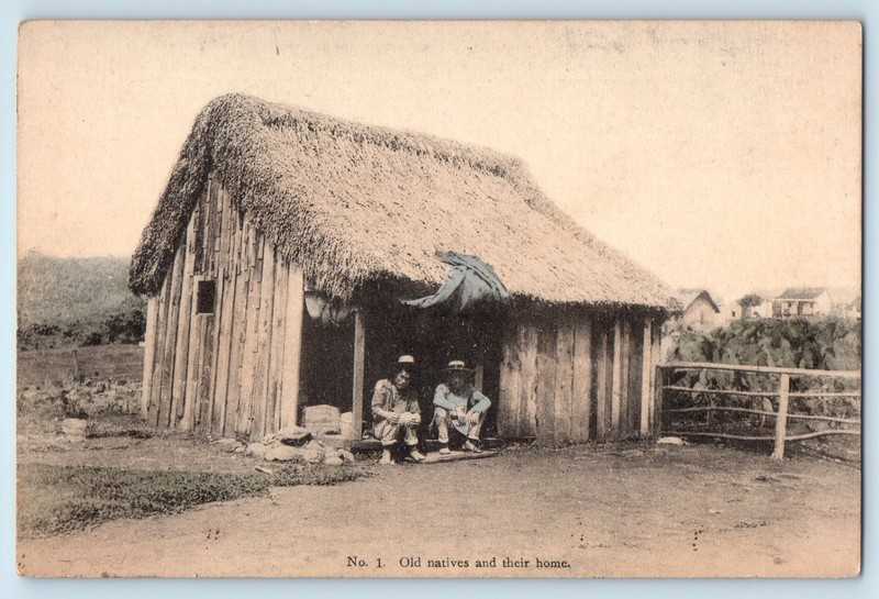 c1910's Old Natives And Their Home Hawaii Hilo Drug No. 1 Antique Postcard