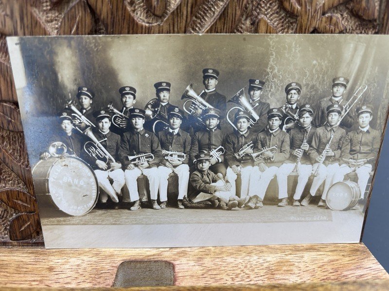 C1908 RPPC Real Photo Postcard Teller Indian School Band Grand Junction Colorado