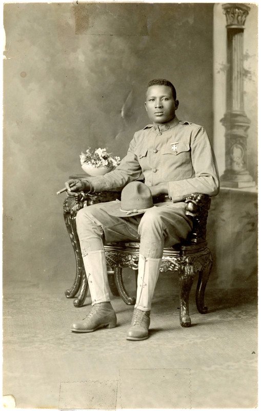 WW1 RPPC African American U.S. Army Soldier 25th Infantry Co D Buffalo Soldier