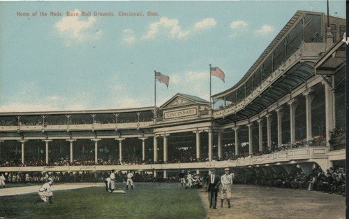 1909 Baseball Stadium Postcard Cincinnati Reds Palace of The Fans The Warm-Ups