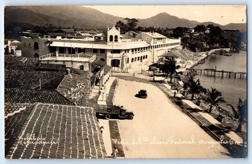 Mexico Postcard Federal Palace in Acapulco JJ Pintos c1930's RPPC Photo