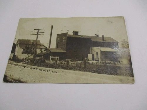 1907 REAL PHOTO POSTCARD HORTONVILLE WISCONSIN BREWERY HORTONVILLE WISCONSIN