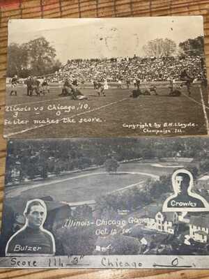 1910 University of Chicago vs Illinois Football Game Postcards RPPC Alonzo Stagg
