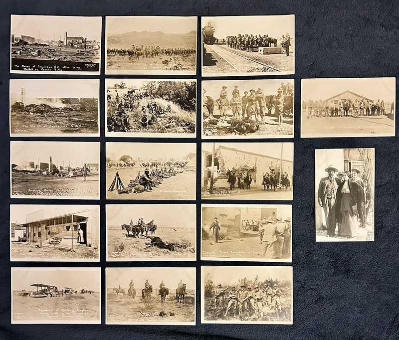 17 RPPC Postcards Mexican Revolution & Poncho Villa Columbus NM Ruins 1910-1916
