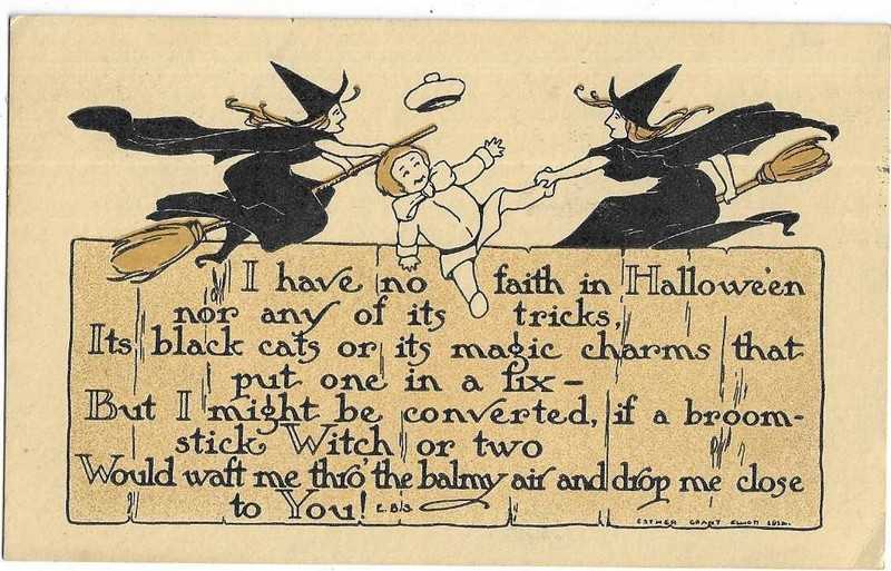 Alba Kraft Halloween Postcard "I have no faith in Halloween..."