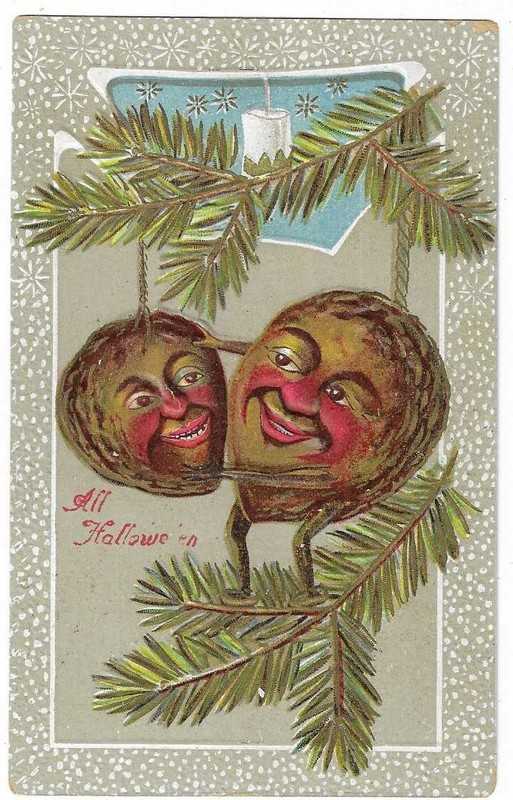 E.B.C. Halloween Postcard Two romantic nuts