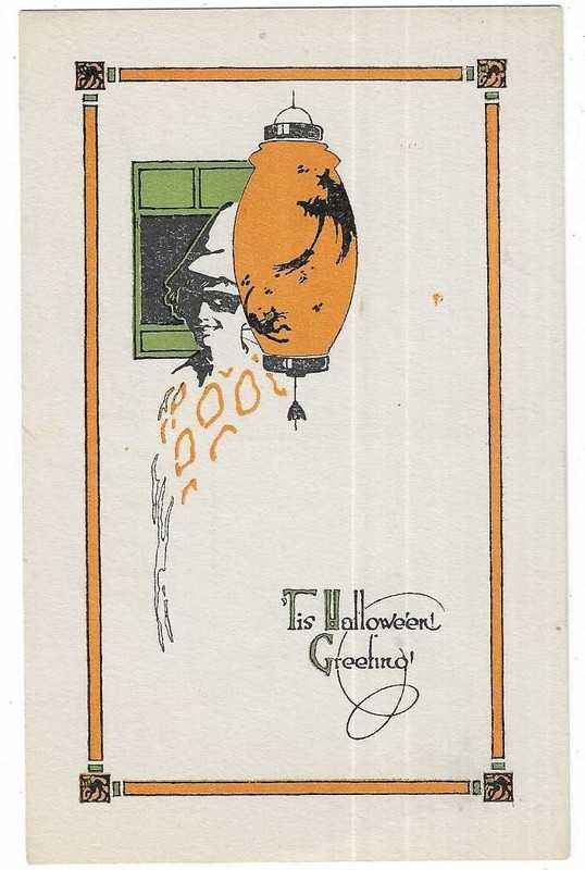 Pink Perfection Fairman Co. Halloween Postcard "Tis Halloween Greeting"