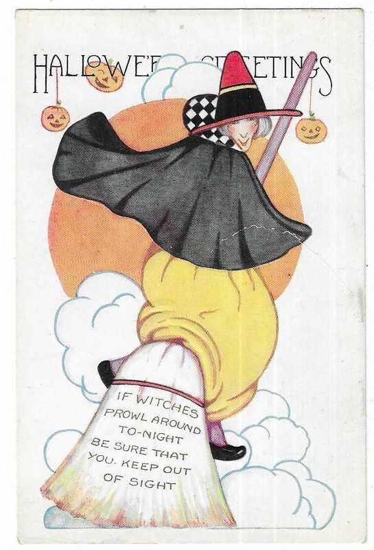 Whitney Halloween Postcard "If witches prowl around...'