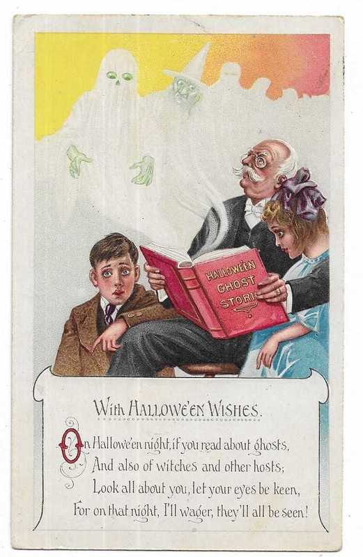 Halloween Postcard "On Halloween night, if you read about ghosts..."
