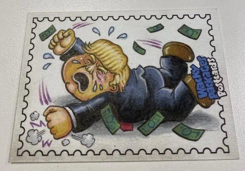 Topps 2023 Wacky Packages Postcards Donald Trump 1/1 Sketch April Fools GPK