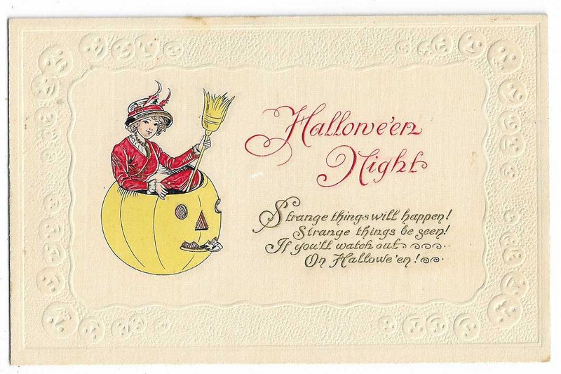 Winsch Halloween Postcard "Strange things will happen..."