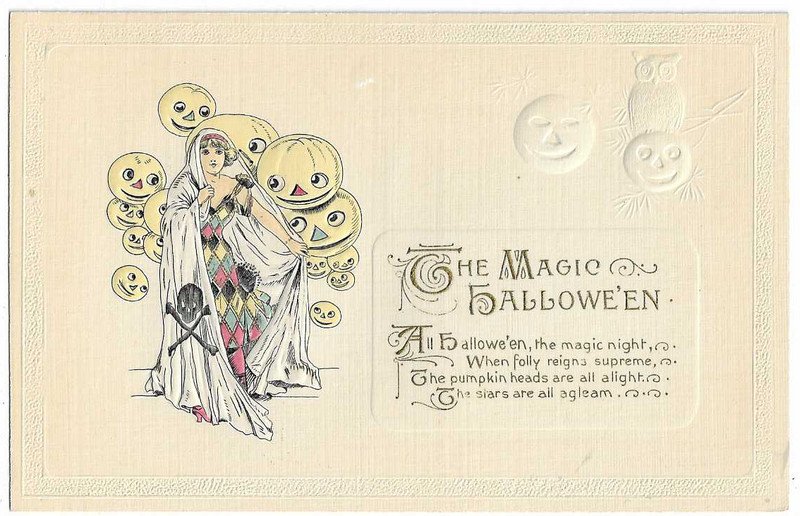 Winsch Halloween Postcard "The magic Halloween..."