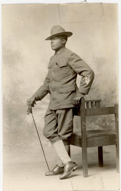 1910s Buffalo Soldier RPPC African American 25th Infantry Co D “25-D”