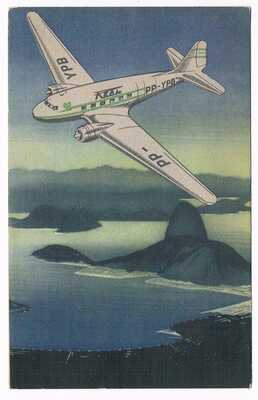 Postcard REAL Airline Issue Douglas DC-3 Aviation Airways