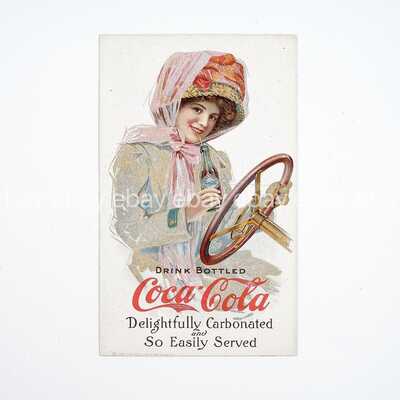 Vintage early Coca Cola Girl Advertisement Postcard Hamilton King Ad Soda Coke